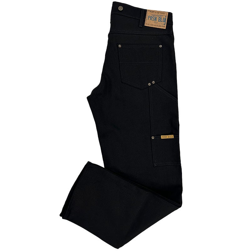 Prison Blues Work Jeans with Buttons, Rinsed Blue (7 Pocket