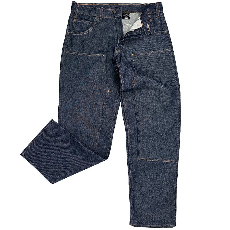 Prison Blues Double Knee Jeans without Buttons, Rigid Blue (7
