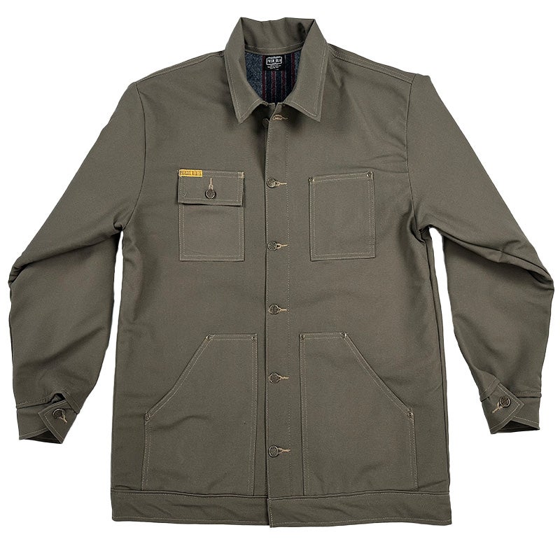 【JUHA】 JAIL POCKET JACKET Prison Blues Yard Coat Rinsed Olive Lined | Correction