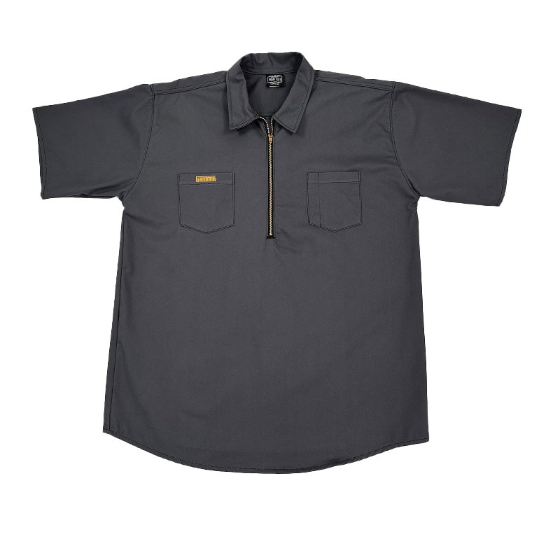 Prison Blues Work Shirt Charcoal Short Sleeve w/Front Zipper